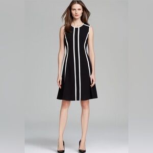 Calvin Klein Black and White Midi Dress